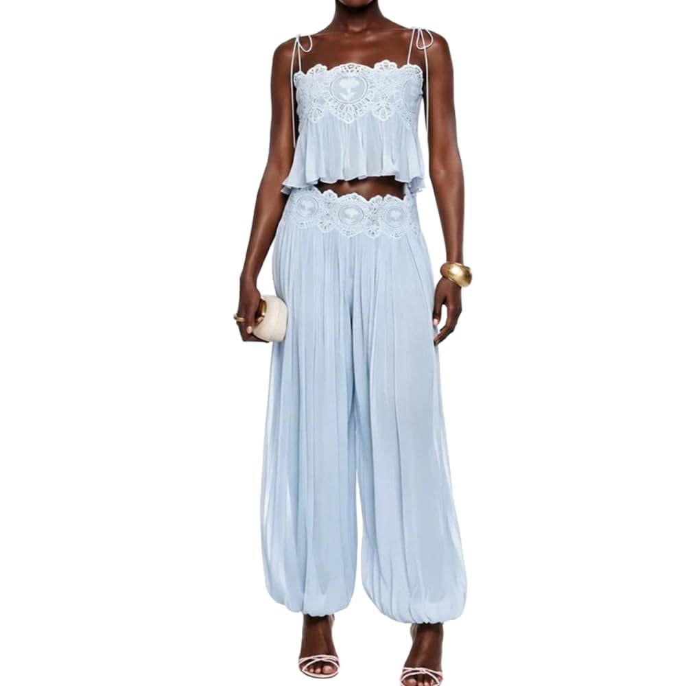 ( 60% OFF Final Week ) Luenie Chiffon Top & Pant Two Piece Set - 8 colors