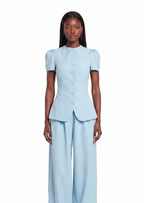 Hadley Short Sleeve Top & Maxi Pants Set In Blue