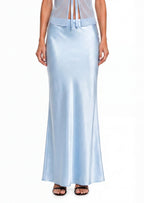 Floor Length Maxi Skirt In Baby Blue