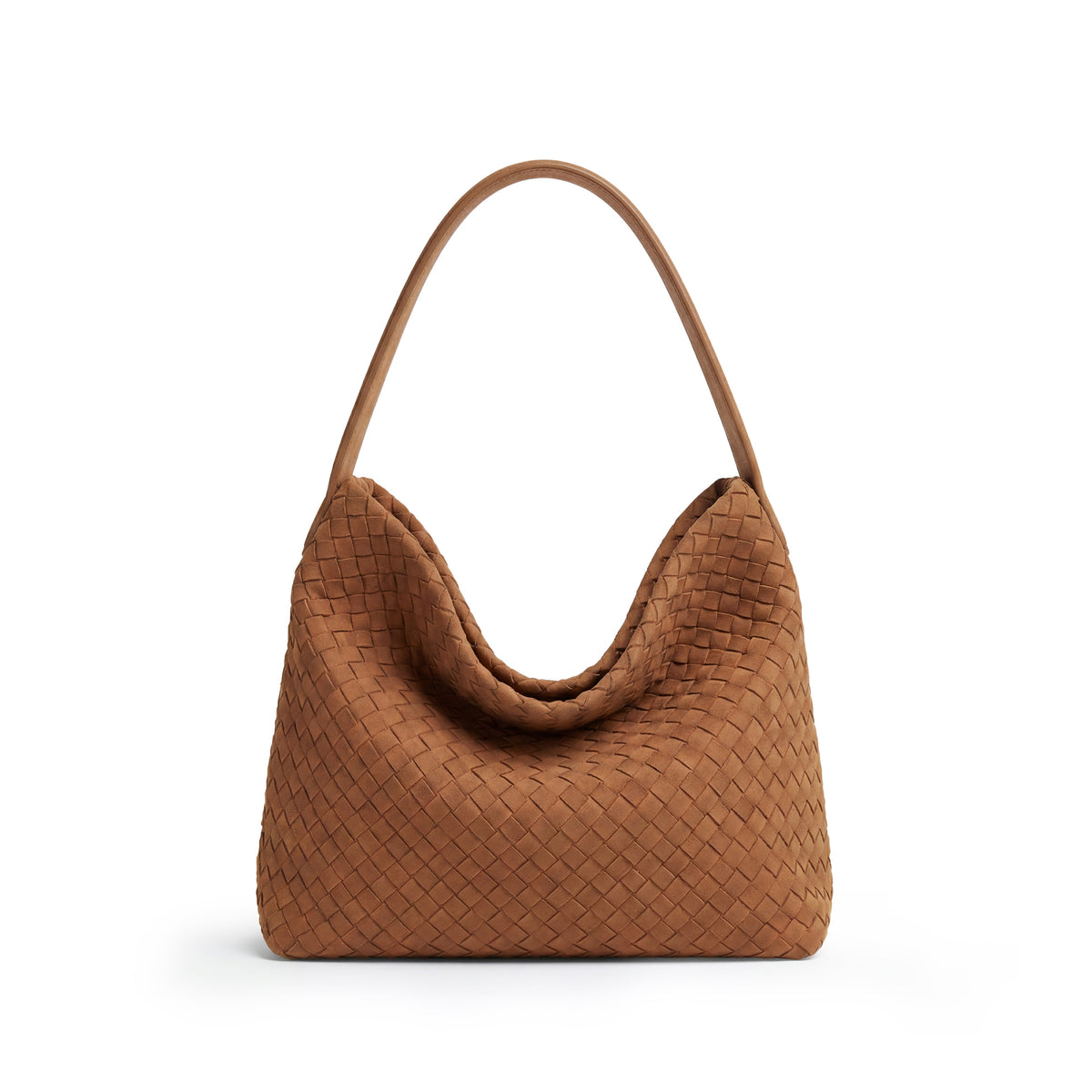 Margaret Woven Tote Bag In Brown
