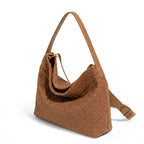 Margaret Woven Tote Bag In Brown