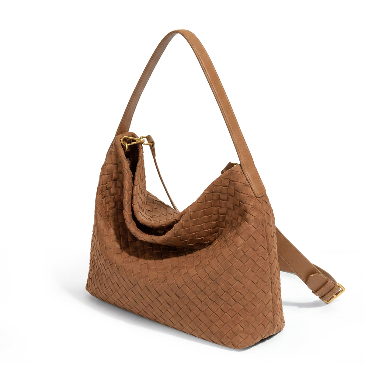 Margaret Woven Tote Bag In Brown