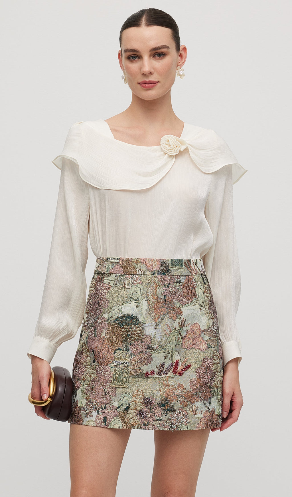 Capped Shoulder Long Sleeve Top