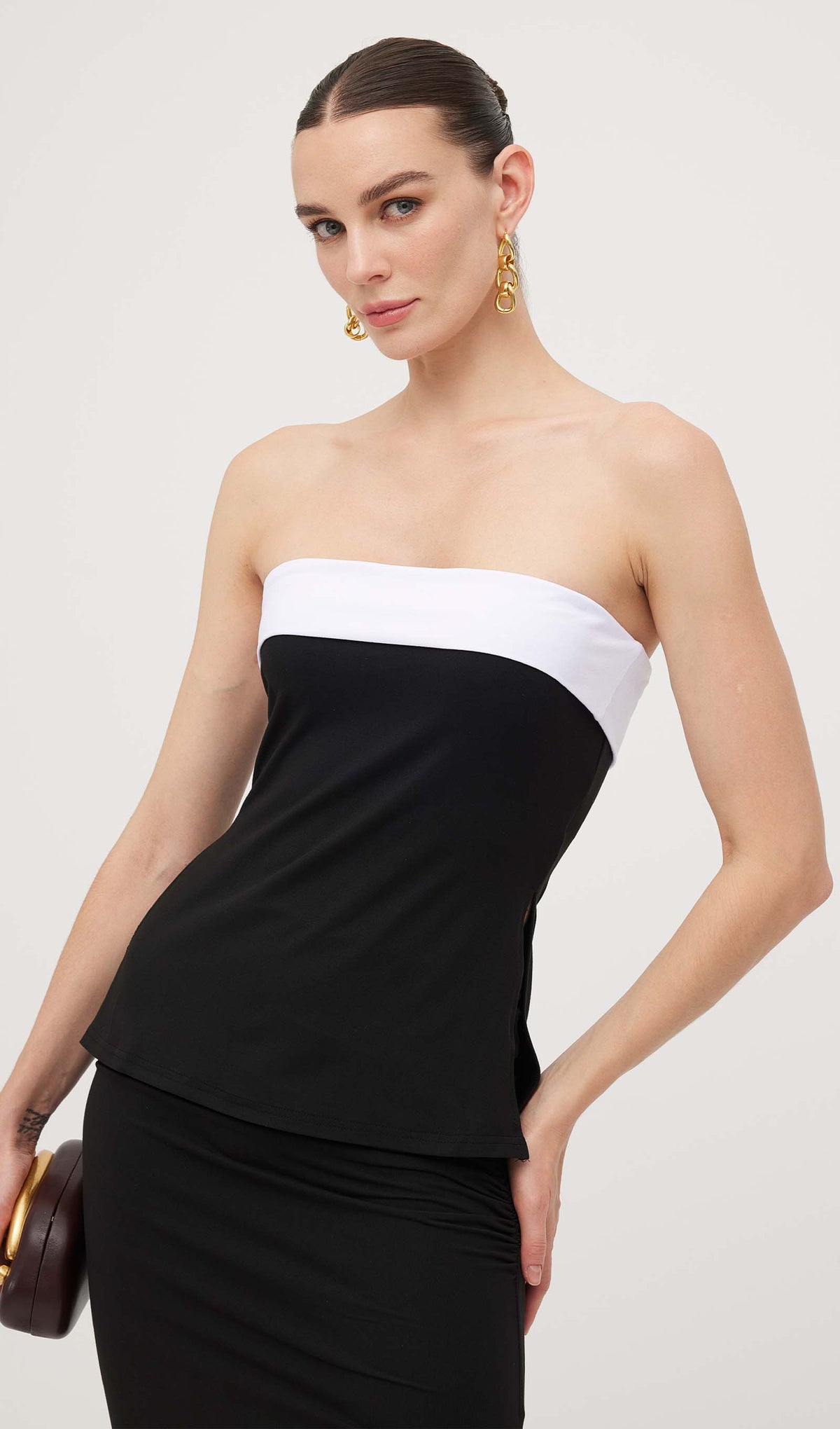Colourbolck Slim Fit Tube Top
