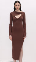 Cut Out Split Midi Dress