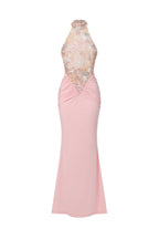 Beale Embroidered Sheer Mesh Dress In Pink