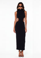 Dilara Open Back Maxi Dress In Black