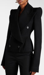 Double Breasted Wool And Cashmere Blazer