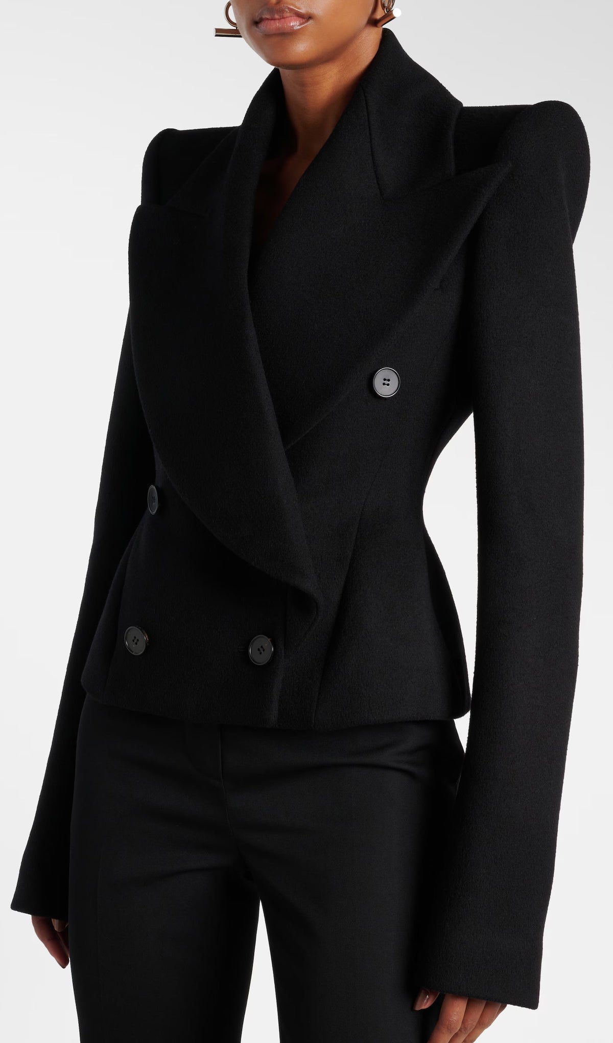 Double Breasted Wool And Cashmere Blazer