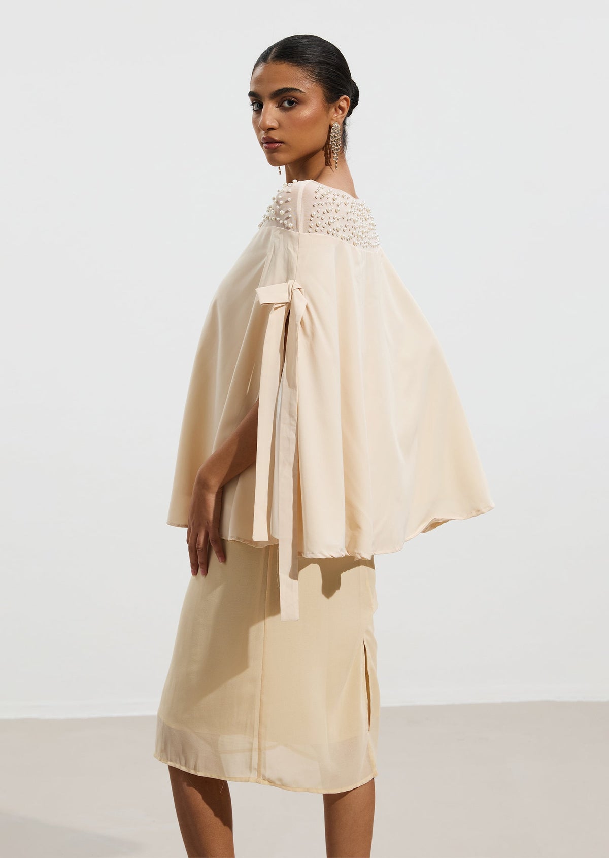Pearl Trimmed Cape Shirt