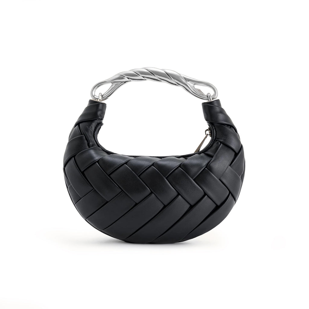 Elida Weave Handbag In Black