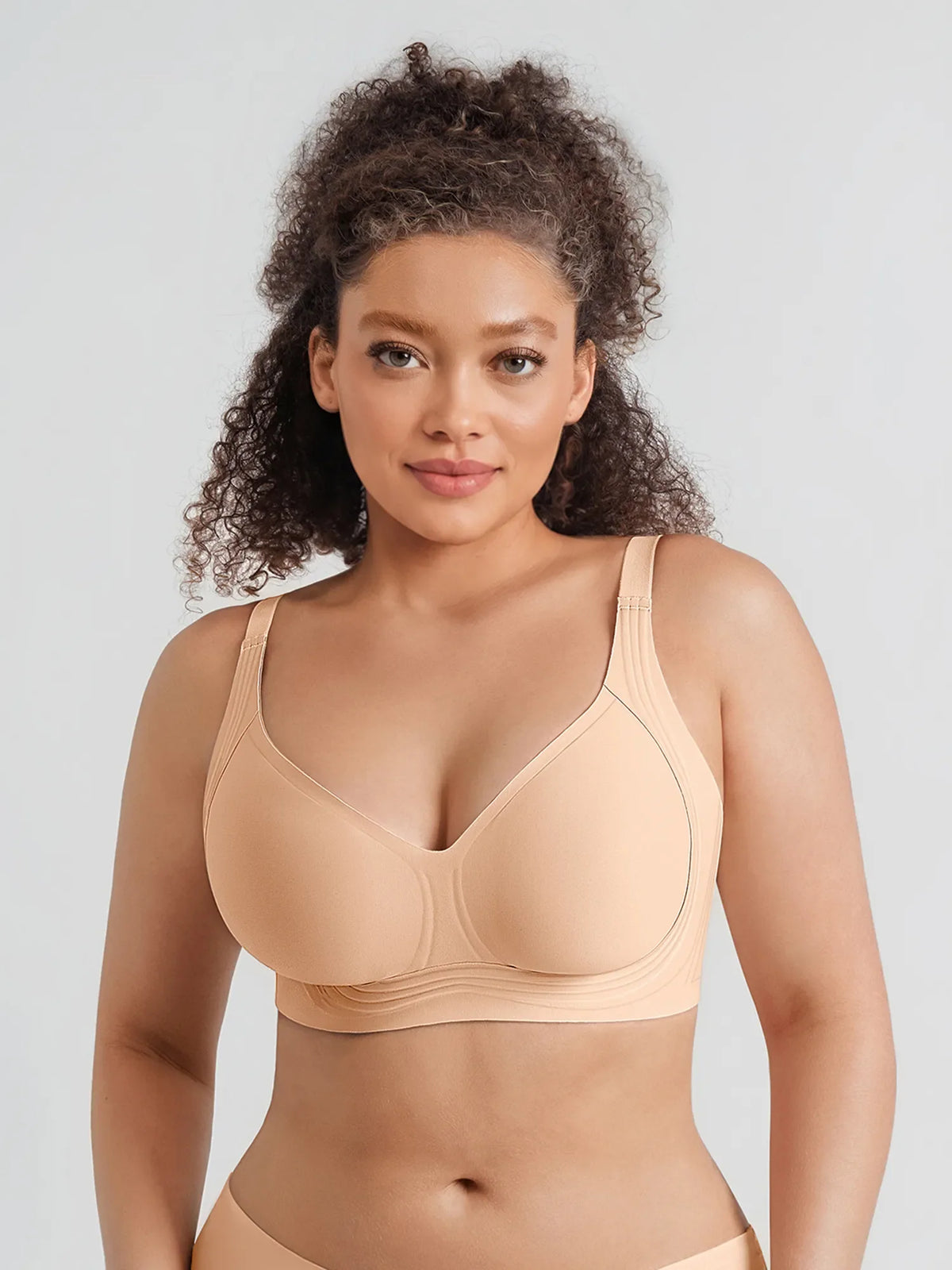 Jelly-Support Plunge Wireless Seamless Bra