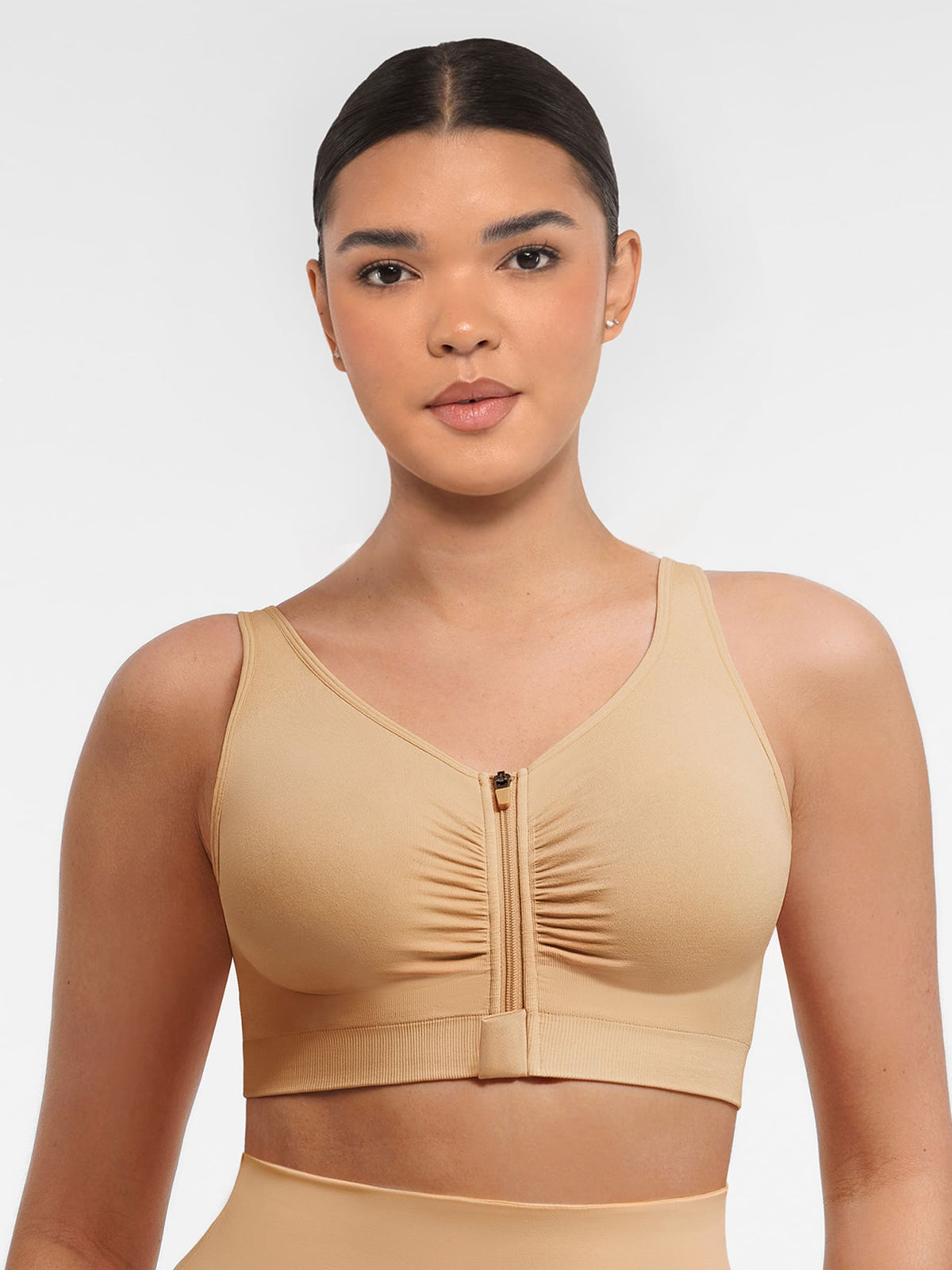 Seamless Front-Opening Zipper Bra
