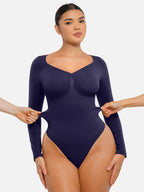 Seamless Long Sleeve Tummy Control Thong Bodysuit