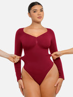 Seamless Long Sleeve Tummy Control Thong Bodysuit