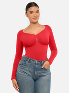 Seamless Long Sleeve Tummy Control Thong Bodysuit
