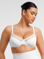 Sheer Mesh Full Coverage Unpadded Underwire Bra
