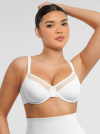 Sheer Mesh Full Coverage Unpadded Underwire Bra