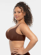 Adjustable-Strap Underwire Deep V-neck Bra