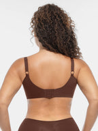 Adjustable-Strap Underwire Deep V-neck Bra