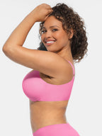 Adjustable-Strap Underwire Deep V-neck Bra