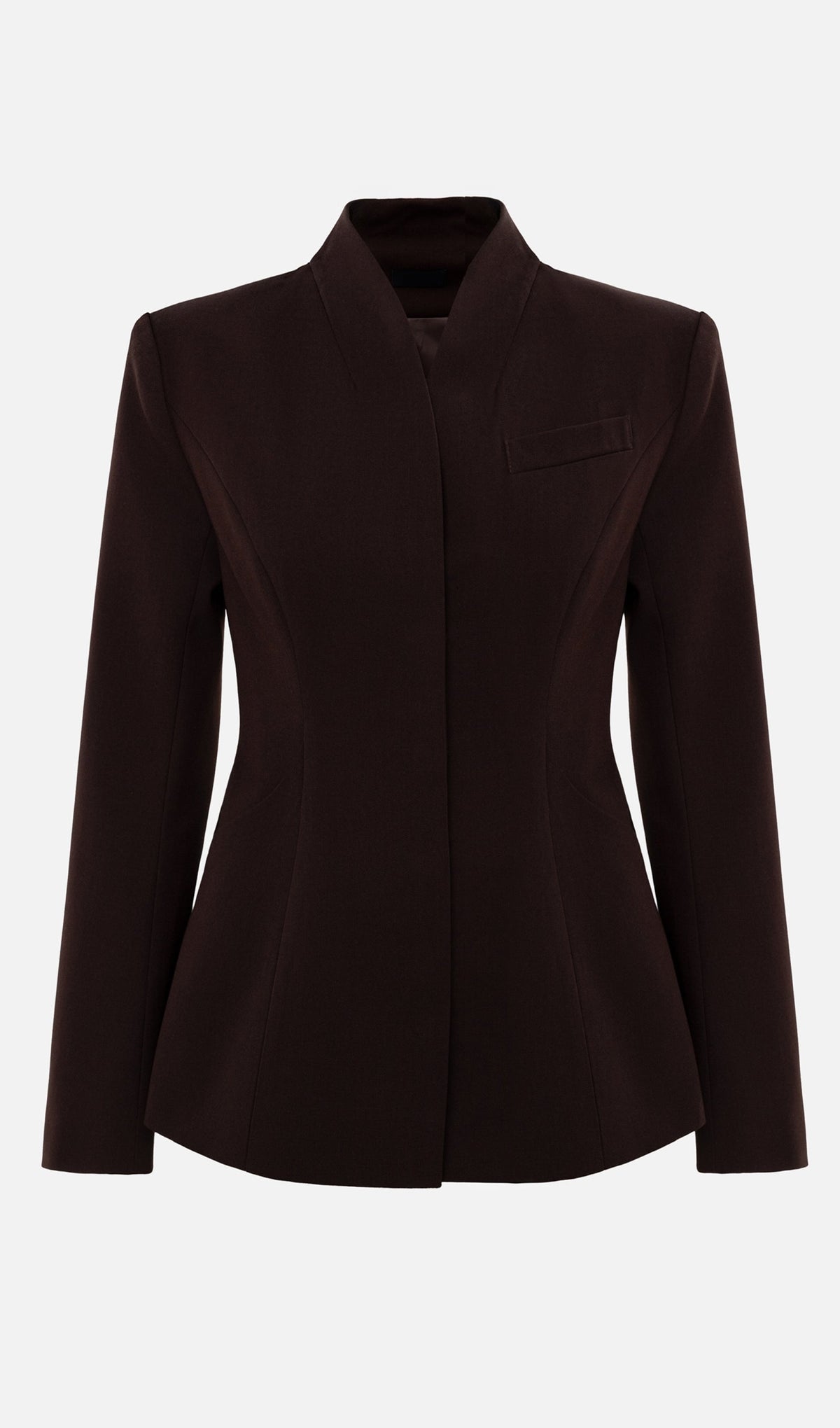 Fitted Jacket With High Collar & Maxi Pants