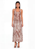 Gael Halter Neck Stripe Two Piece Set