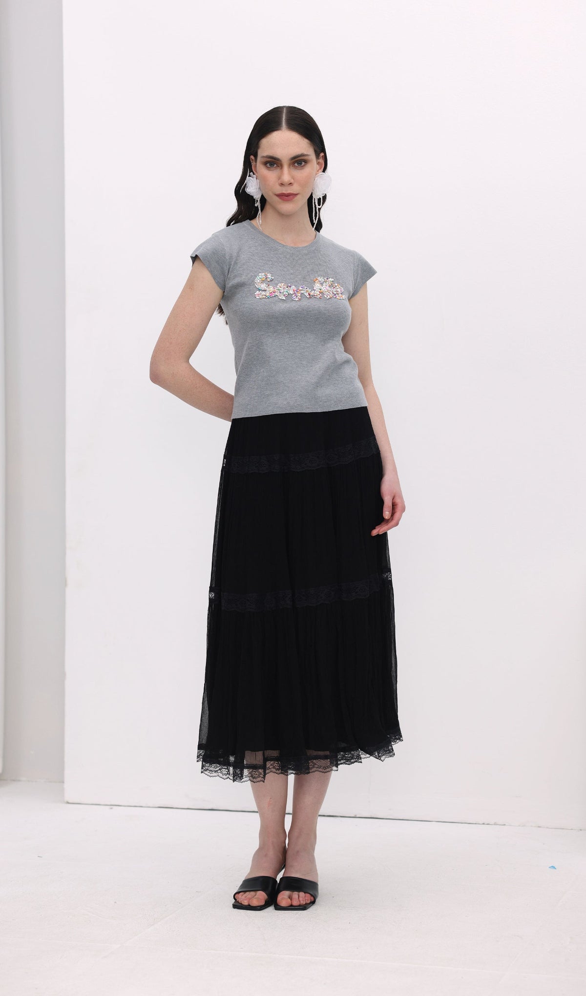 Lettering Knitted Top