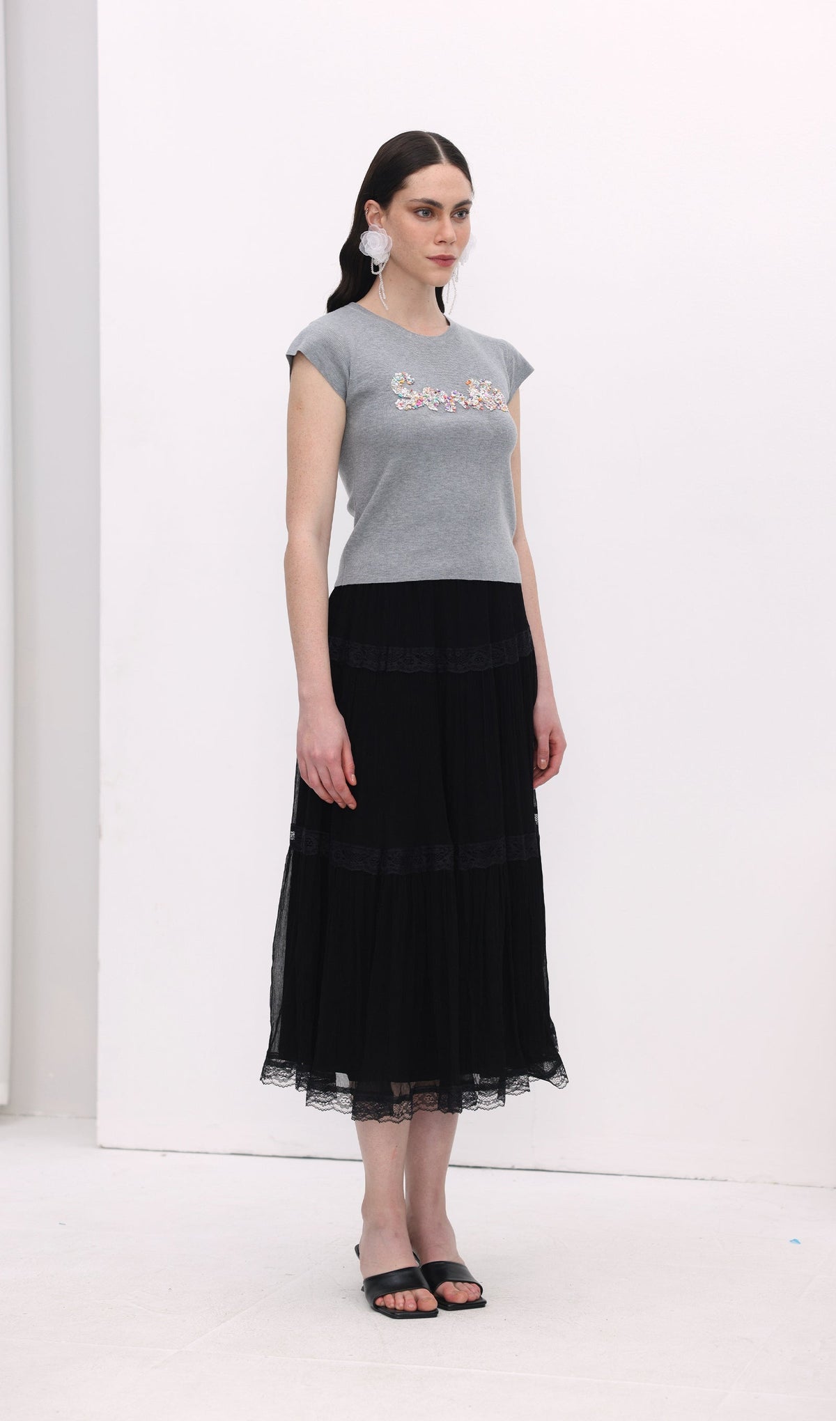 Lettering Knitted Top