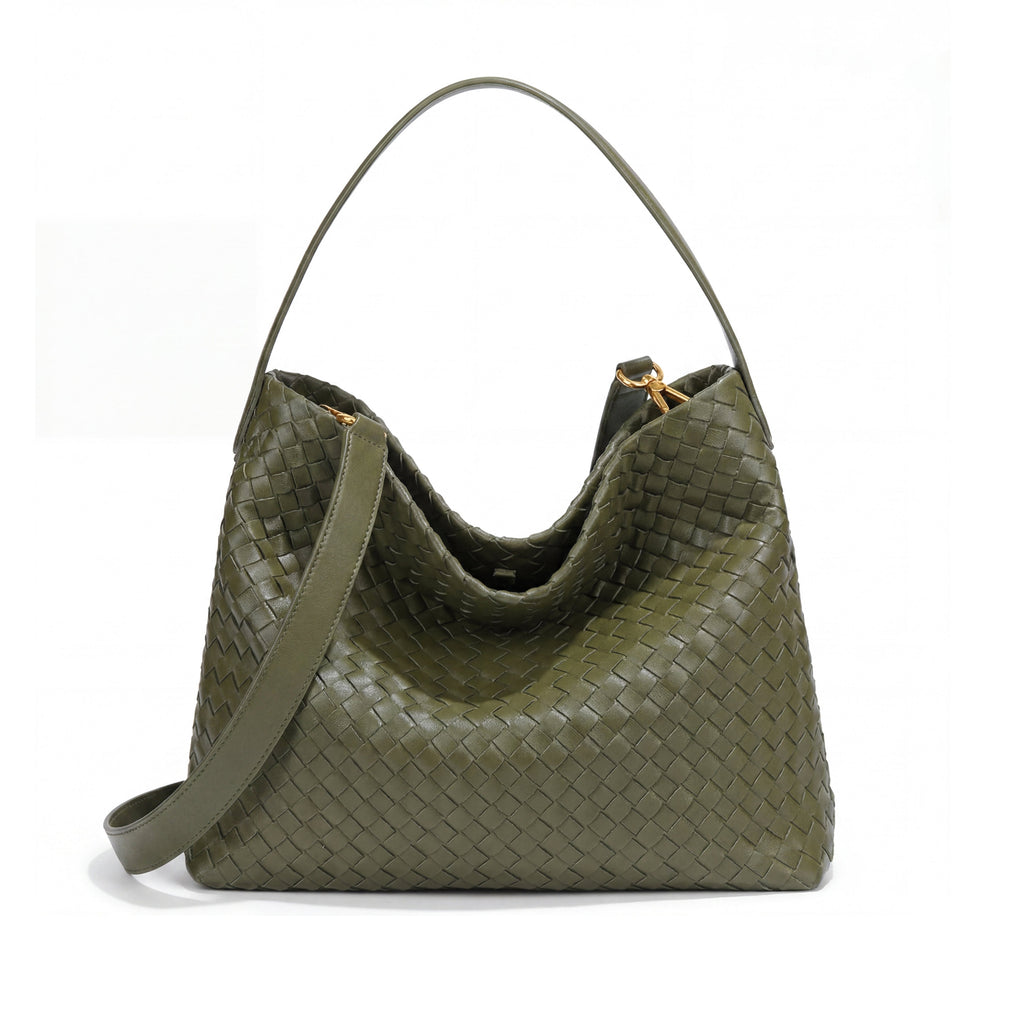 Margaret Woven Tote Bag In Green