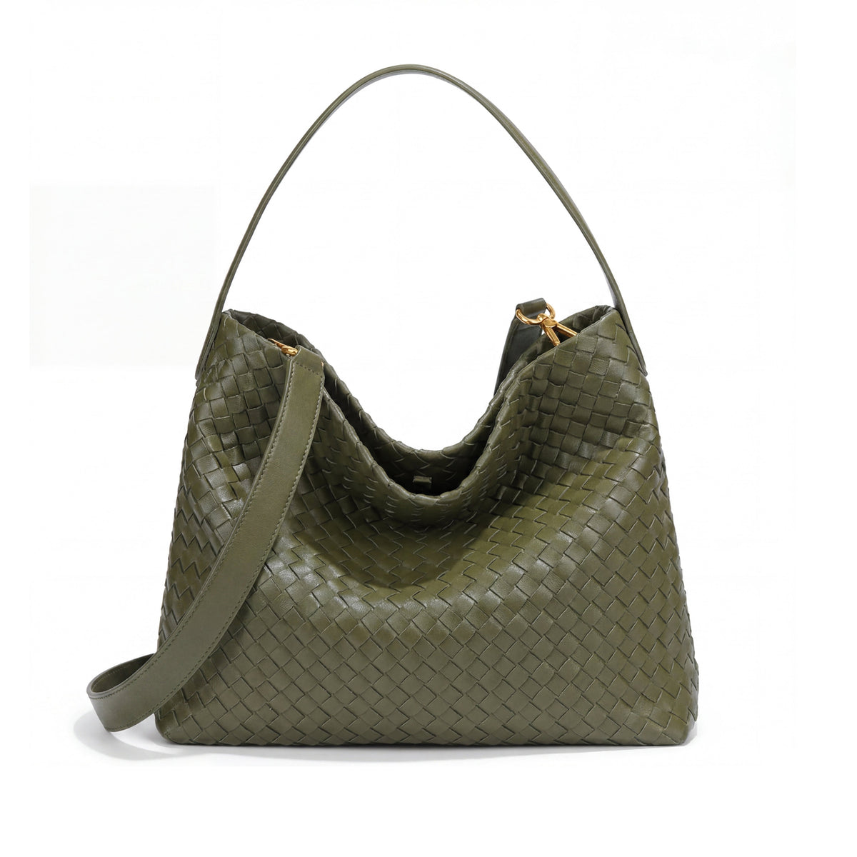 Margaret Woven Tote Bag In Green