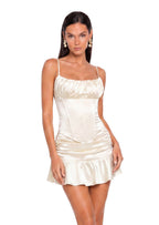 Hachir Satin Corset & Pleated Mini Skirt Set