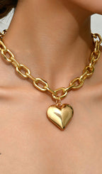 Heart Shaped Metal Necklace