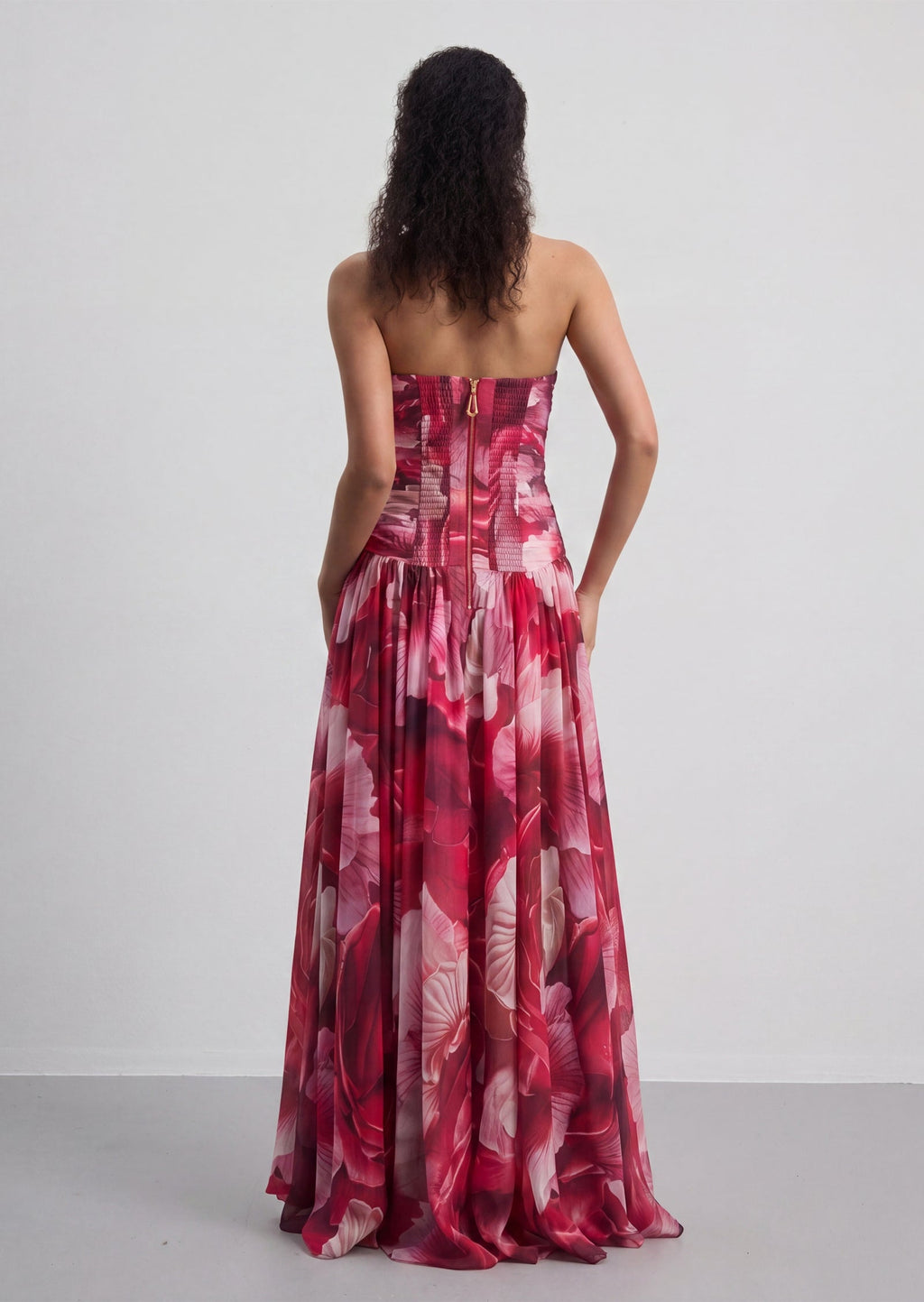 Eugenia Ruched Draped Split Maxi Dress