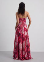 Eugenia Ruched Draped Split Maxi Dress