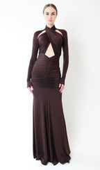 Jersey Hollow Out Maxi Dress