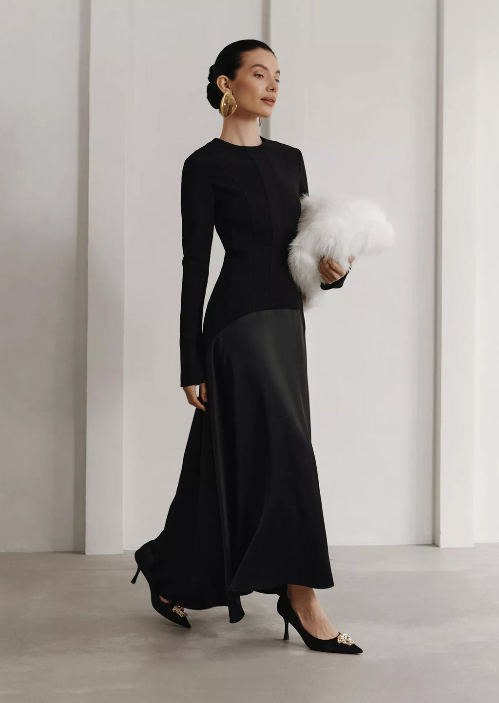 Knitted Satin Maxi Dress