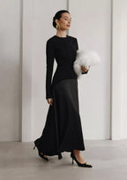 Knitted Satin Maxi Dress