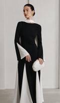 Knitted Triangular Inserts Maxi Dress