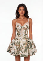 Kori Flower Sequined Mini Dress
