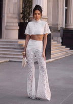 Estelle Cape Top & Lace Flares Set