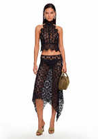 Haile Lace Top & Asymmetric Hem Skirt Set
