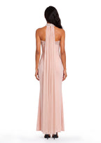 Bazyli Rhinestone Halter Neck Dress