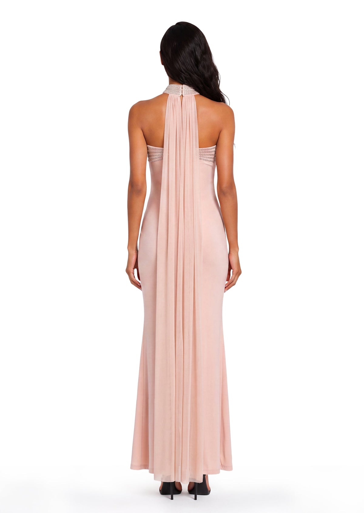 Bazyli Rhinestone Halter Neck Dress
