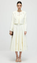 Long Sleeve Tweed Midi Dress Set