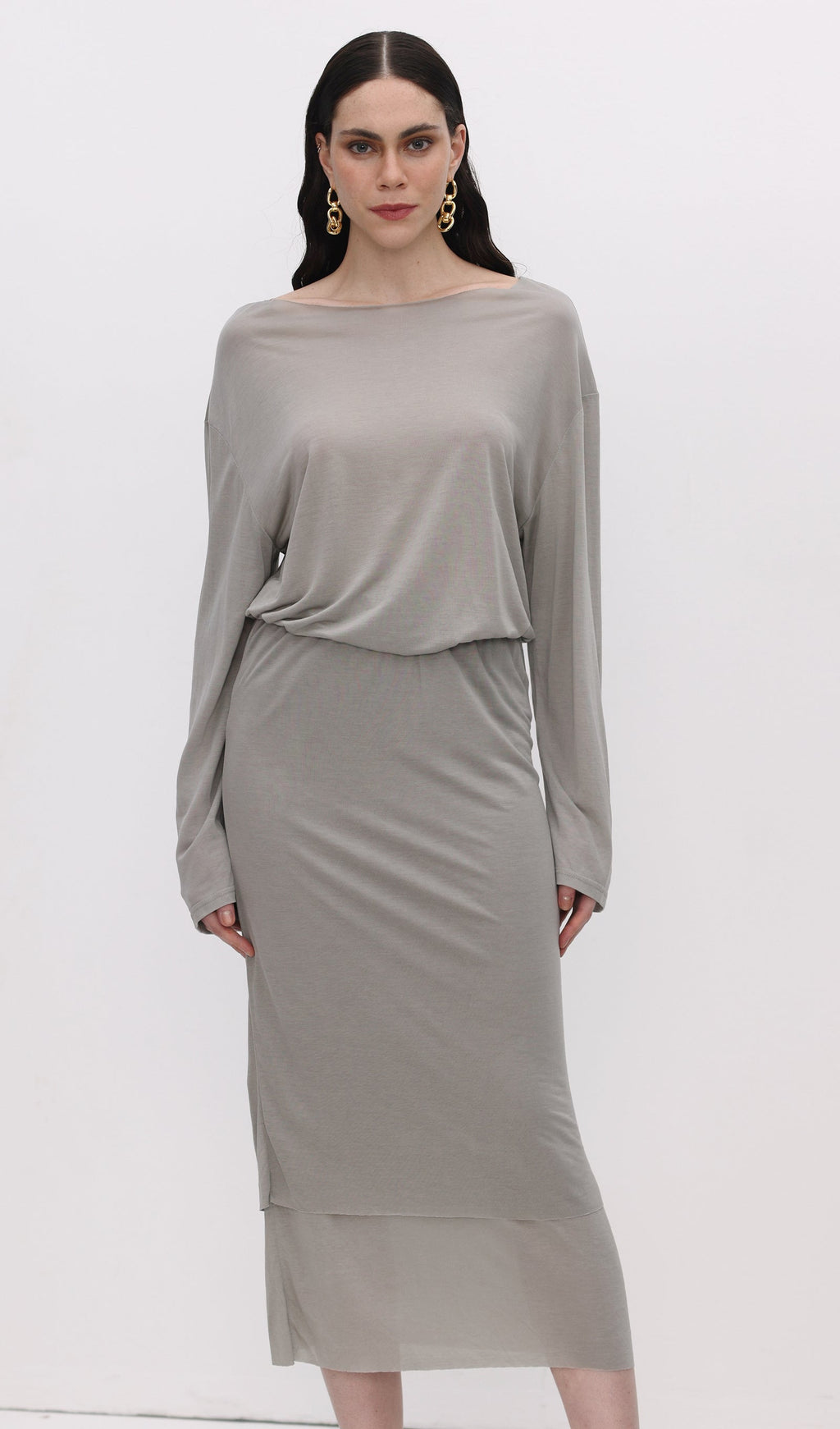Long Sleeve Midi Skirt Two Piece Sets