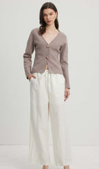 Loose Tie Pants White