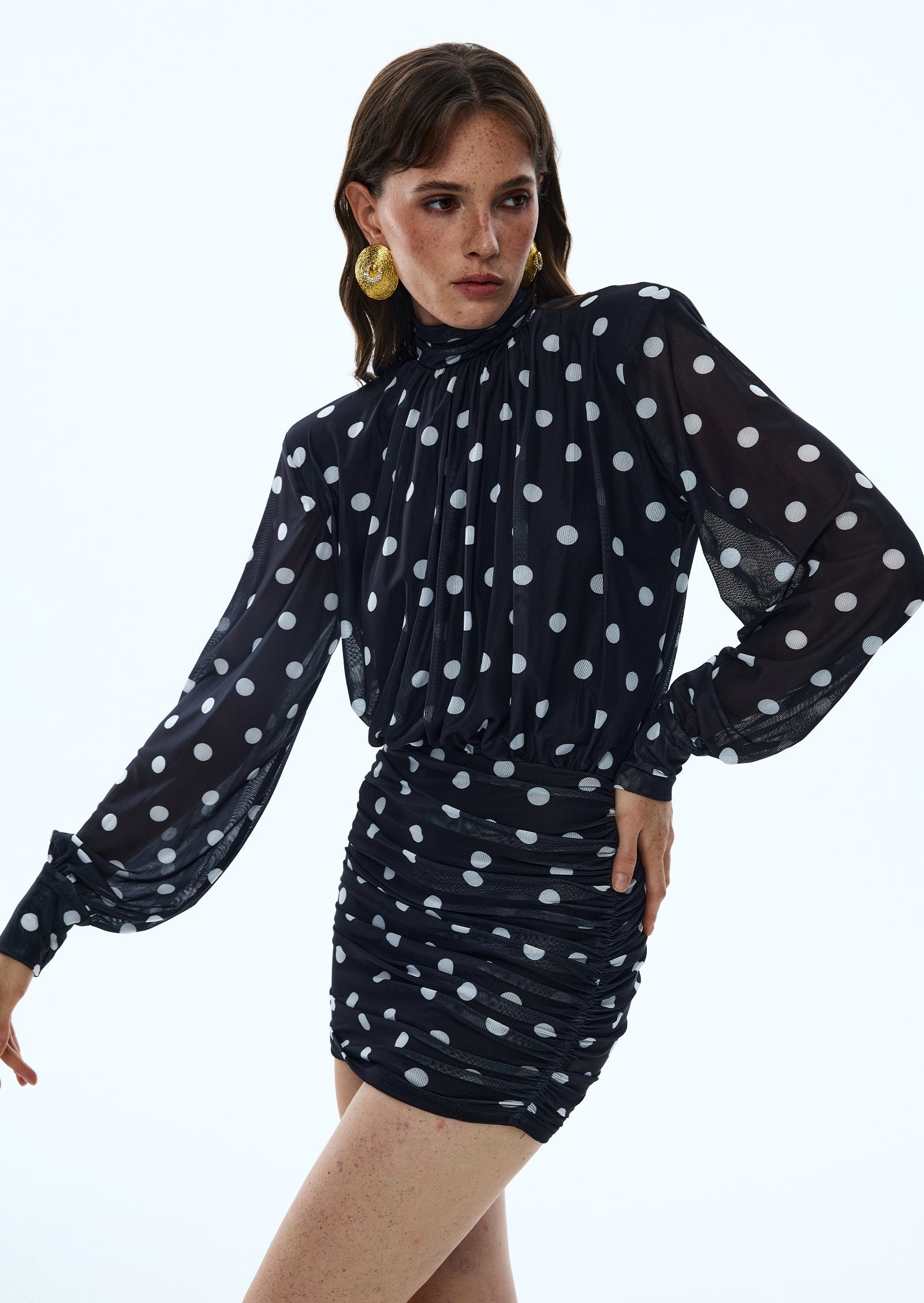 Magda Polka Dot Backless Mini Dress