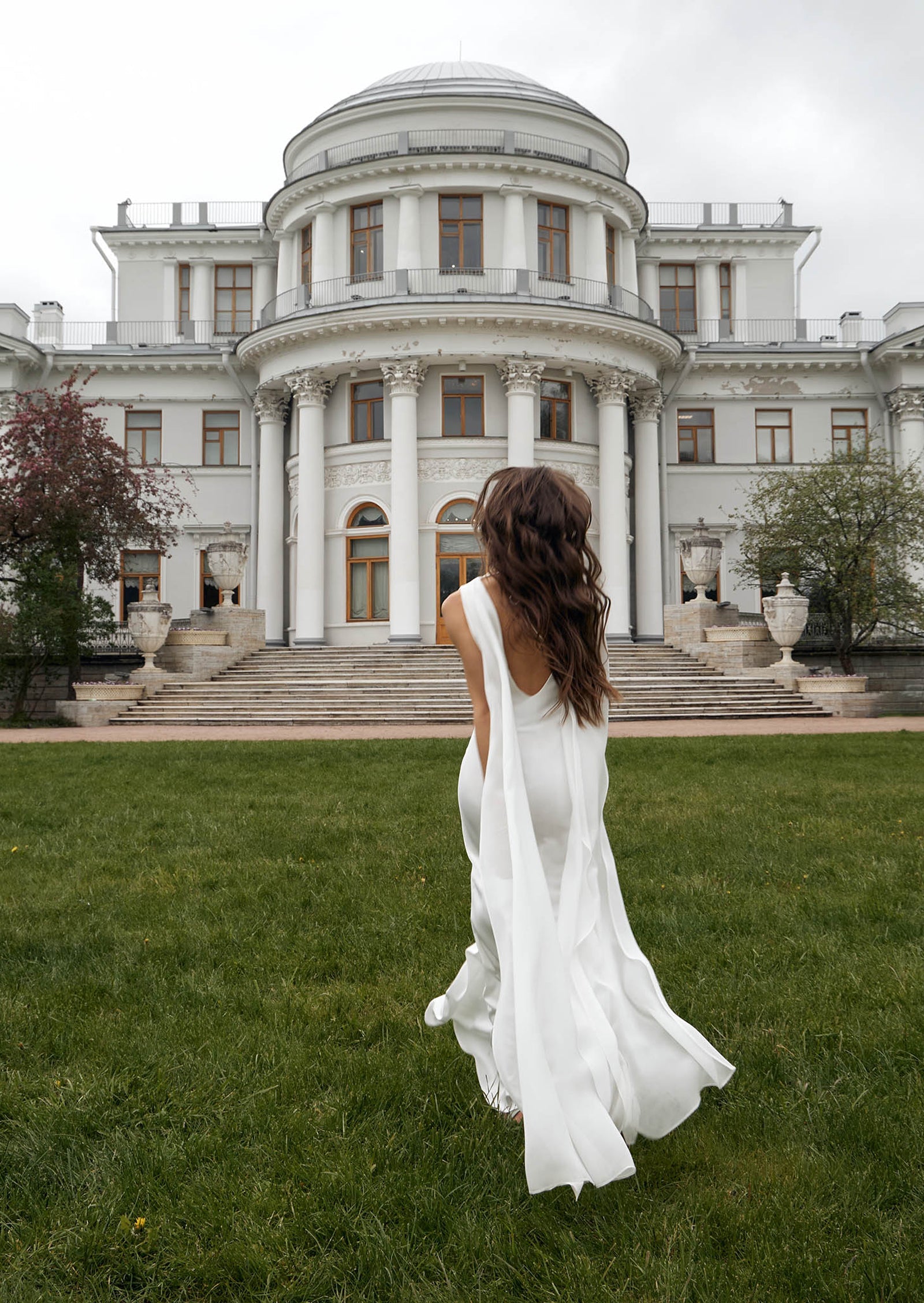 Solid Satin Flared Maxi Dress