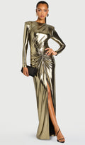 Metallic Slit Maxi Dress